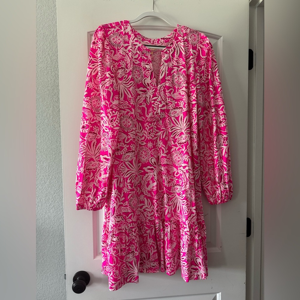 Pink and White Floral Dress